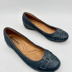 Naturalizer Cushioned Blue Leather Slip-On Flats Women's 9.5